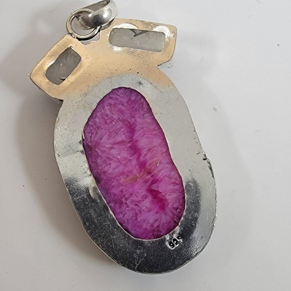 Ruby Zoisite Pendant With Moonstone Accent + 20" … - image 3